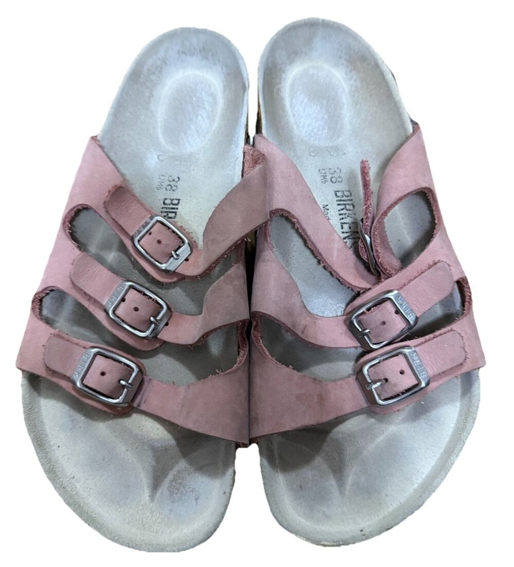 BIRKENSTOCK Women’s Pink Three Strap Sandals Size 38/7.5 Made in Germany